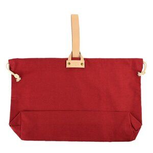 Paisley & Gold Red Canvas Hamilton Project Knitting Bag Leather Strap